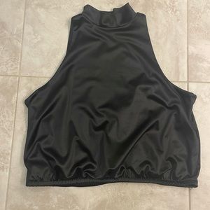 Womens sleeveless mock turtleneck top